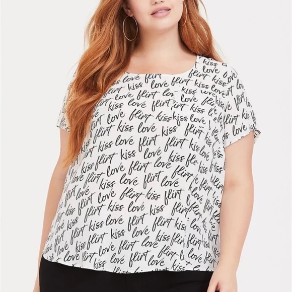 torrid Tops - Torrid Love Flirt Kiss Button Back Blouse Size 2X